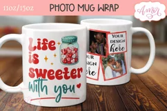 Cute Valentines Photo Mug Wrap template PNG for Sublimation Product Image 3