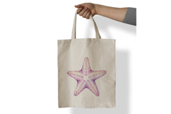 Pink Purple Sea Star Underwater Animal Watercolor PNG Summer Product Image 7