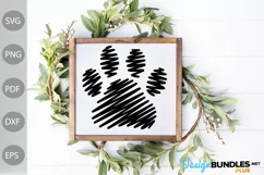 Retro Dog Paw SVG Design / Dog Mom Tshirt SVG Cut Files Product Image 2