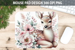Watercolor Deer Mouse Pad Sublimation - Valentines PNG Product Image 1