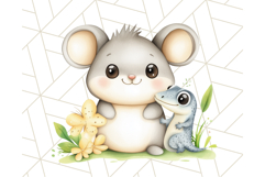 Cute Animal Friends Clipart PNG, Whimsical Spring Animal Duo Product Image 5