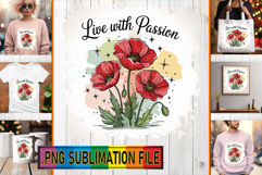 Stylish Tote Bag Magic PNG, Flowers Quote Product Image 1