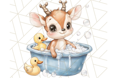 Safari Animal Babies in Bubble Baths, Cute Jungle Animal PNG Product Image 5