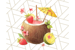 Strawberry Red Lemon Yellow Summer Clipart PNG, Summer Icons Product Image 5