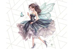 Gothic Fairy & Potion Clipart, Dark Fantasy PNG Printable Product Image 5