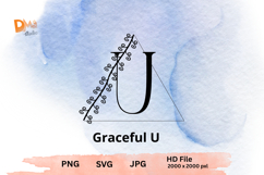Graceful Monogram - Elegant Floral Letters PNG | SVG | JPG Product Image 1