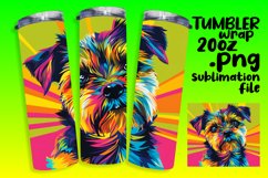 Abstract Dog Art for Tumbler Wrap 20oz Sublimation Product Image 1