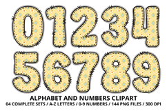 Daffodil Floral Patchwork Alphabet PNG Clipart 300 DPI Product Image 5