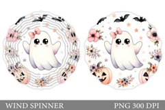 Cute Ghost Wind Spinner. Cute Pumpkin Wind Spinner Design Product Image 1