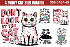 Funny Cat Sublimation PNG Product Image 1