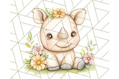 Pastel Safari Jungle Baby Animals PNG Clipart, Nursery Product Image 5