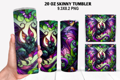 Bats Skinny Tumbler 20oz Wrap Design, Halloween Tumbler PNG Product Image 1