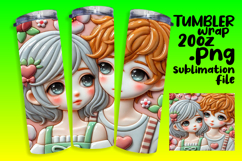 Colorful 20oz Tumbler Template , 3D Characters Product Image 1