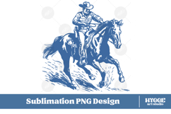 American Cowboy Patriotic 4th of July USA Horse PNG DTF Product Image 1