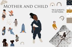 Children&#039;s clipart, child and mother, large collection Product Image 1