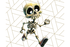 Quirky Skeleton Clipart PNG, Funny Halloween Bones Art Product Image 5