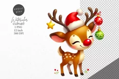 Christmas clipart, Reindeer clipart, Winter clipart Product Image 1