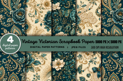 Victorian Scrapbook Paper JPG Product Image 1