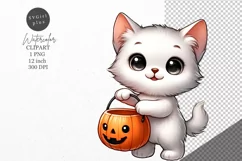 Halloween clipart, Kitten clipart, Kids Halloween Product Image 1