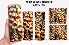 3D Flower Skinny Tumbler 20oz Wrap Design,Flowers Tumble PNG Product Image 1