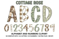 Cottage Floral Alphabet PNG Letters & Numbers 300DPI Product Image 1