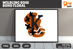 Wildling Rose Boho Floral Monogram Product Image 1