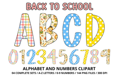 Back to School Alphabet png, letters doodle, school clipart Product Image 1