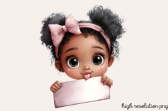 Peekaboo African Black Girl Clipart Bundle PNG Product Image 9