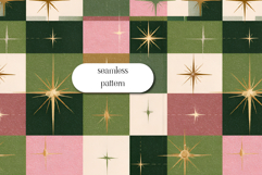 Retro Starburst Geometric Seamless Pattern in Vintage Tones Product Image 1