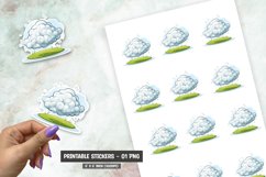 Cartoon Clouds sticker, Cute Clouds sticker png Product Image 1