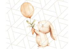 Spring Bunnies PNG Watercolor Bunny Clipart, Pastel Easter Product Image 5