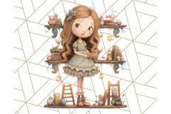 Whimsical Library Clipart with Cozy Readers and Books Product Image 5