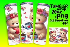 20oz Tumbler Template for Any Occasion , Valentine Bear Product Image 1