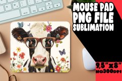 Graceful Cow Sublimation Mouse Pad - Elegant Farmhouse Style Product Image 1
