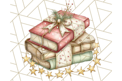 Christmas Book Clipart, Festive Reading PNG Illustrations Product Image 5