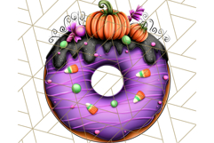 Halloween Donut Clipart PNG, Cute Spooky Doughnut Art Product Image 5