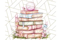 Bookish Fairy PNG Clipart, Whimsical Reading Elements Png Product Image 5