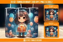 Cute Birthday Tumbler Wraps, Sublimation Wrap Product Image 1