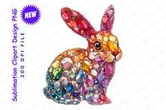 Colorful Jeweled Bunny Illustration Elegant Clipart Product Image 1