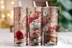 Flowers &amp; Hearts Valentine's Day Tumbler Wrap Sublimation Product Image 1