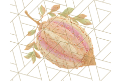Fall Foliage Clipart PNG, Pink and Green Leaves Product Image 5