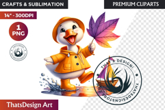 Cute Autumn thanksgiving Baby animal and Pumpkin PNG clipart Product Image 1