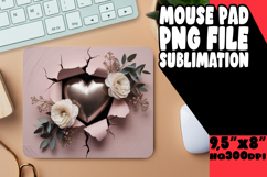 VIBRANT MOUSE PAD Creative Art, 3D Heart Product Image 1