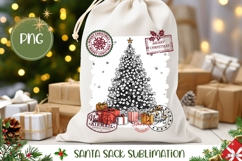 Popcorn Christmas Tree Santa Sack, Christmas Sublimation Product Image 1