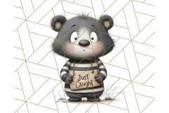 Cute Animals in Jail Clipart PNG, Funny Prisoner Critters Product Image 5