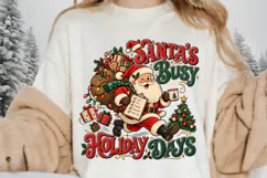 Santa's Busy Holiday Days Christmas Sublimation Design Product Image 3