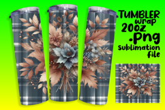 CHARMING 20oz PNG Tumbler Wrap , Autumn Flower Product Image 1