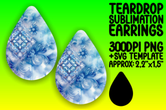 Vibrant Teardrop Earrings Template for Printing , Watercolor Product Image 1