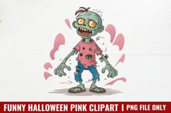 Funny Halloween Pink Clipart PNG Product Image 1