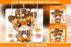 Highland Cow Tumbler Wrap Designs, Sublimation Wrap Product Image 1